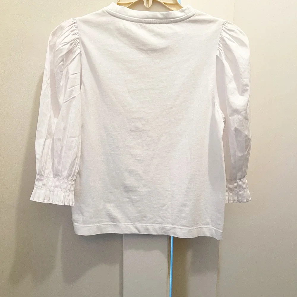 NWT Madewell Hazel Femme Puff Sleeve Mixy Top XXS Cotton Feminine‎ Romantic